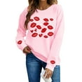 thumbnail image 2 of Xdegoge Valentine Long Sleeve Sweatshirts for Women Heart Lip Graphic Oversized Sweatshirt Crewneck Pullover Dressy Casual Tops, 2 of 9