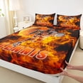 thumbnail image 5 of Erosebridal Fire Tennis Queen Sheet Sets, Sport Bed Set for Men and Boys, 4 Pieces, 1 Flat Sheet, 1 Fitted Sheet and 2 Pillowcases, 5 of 6
