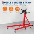 thumbnail image 4 of Support de Moteur 1300 1500 2000 Lb avec Tête Rotative à 360 Degrés, 4 Bras Réglables et 4 Roulettes, Support de Moteur en Acier Robuste pour l'Entretien des Véhicules et la Réparation Automobile, Rouge, 4 of 7