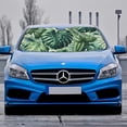 thumbnail image 2 of Awypu Palm Leaf Green Tropical Leaves Decorative Sunshades Car Sun Shade Windshield 51.18*27.59 in, 2 of 7