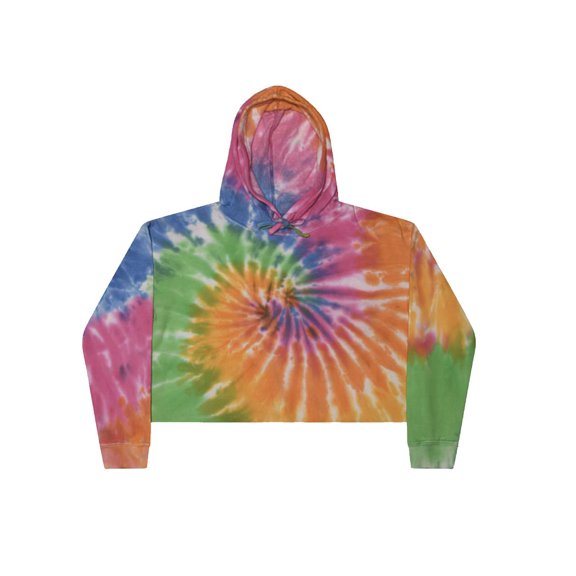 Colortone Women�'s Tie-Dyed Crop Hooded Sweatshirt