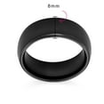 thumbnail image 6 of Bling Jewelry Wide Plain Simple Dome Black Couples Wedding Band Titanium Rings 8MM, 6 of 7