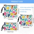 thumbnail image 3 of Dailycode Reusable Ziploc Bags Leakproof Sandwich Snack Freezer Bags Minimalistic Colorful Leopard 3 pack, 3 of 7
