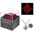 thumbnail image 3 of Preserved Real Rose With Love You Necklace In 100 Languages Gift Set, 3 of 3