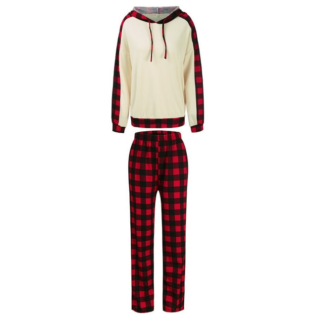 ZAXARRA Ensemble Complet Féminin Plaid à Manches Longues Pull+ Pantalon Long