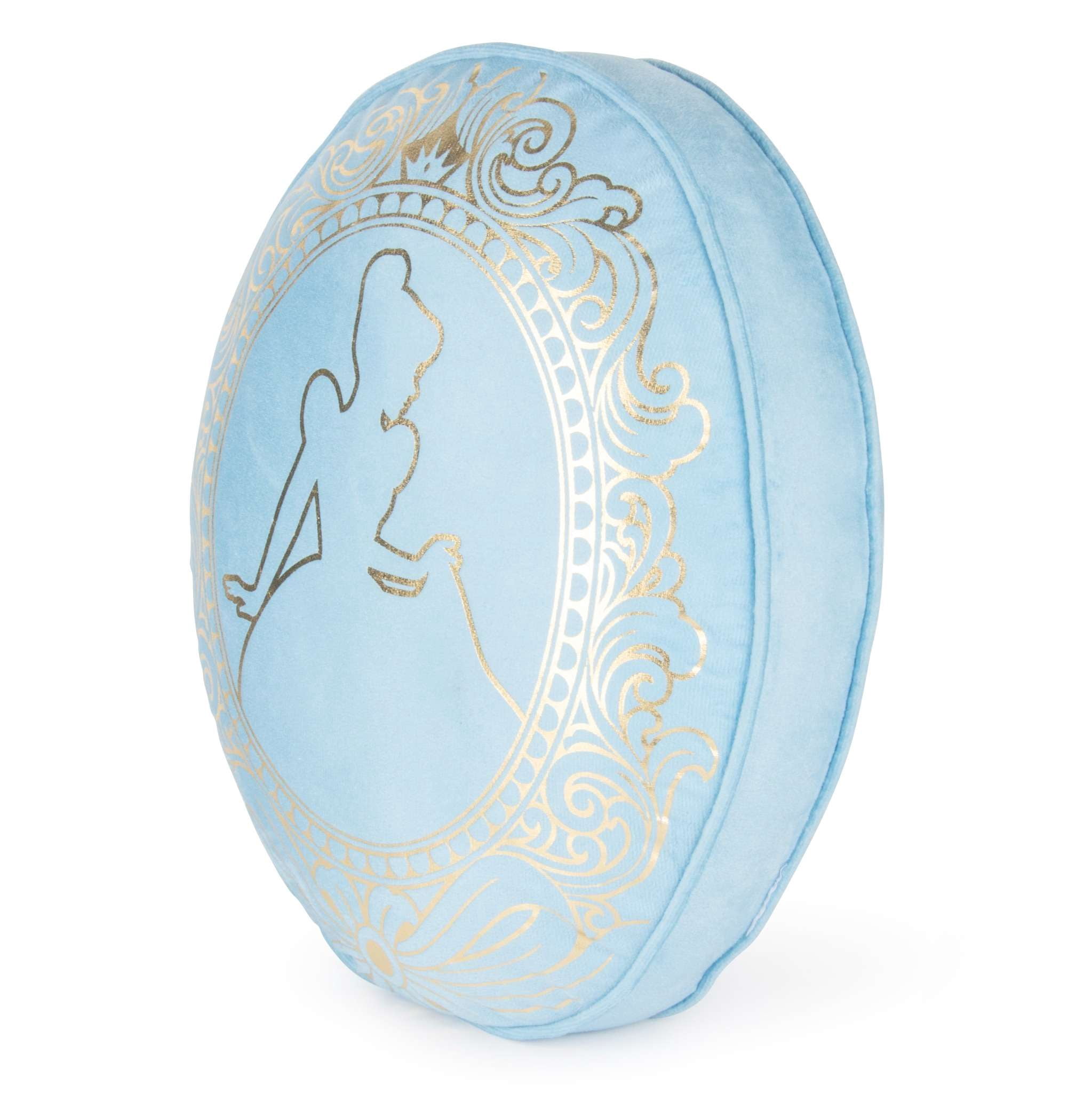 Disney Princess Cinderella Decorative Pillow, All Ages, Blue & Gold, Cameo Velour