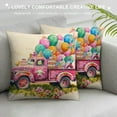 thumbnail image 3 of JEUXUS  Easter Decorations Gnomes Truck Eggs Easter Pillow Covers Buffalo Plaid Bow Throw Pillow Case Farmhouse Spring Cushion Cover for Home Sofa Couch, 3 of 5