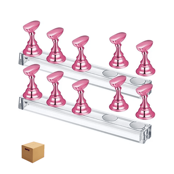 "Muestrario Uñas Dedo Practica Soporte De Uñas Magnético 2kit Belug, Rosa "