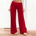 thumbnail image 2 of TZZQ Low Rise Yoga Pants for Women Straight Wide Leg Flared Yoga Sweatpants Soft Stretch Bootcut Lounge Pants Soft Flowy Casual Workout Trousers Comfy Loose Fit Gym Lounge Leggings Red Xl, 2 of 7
