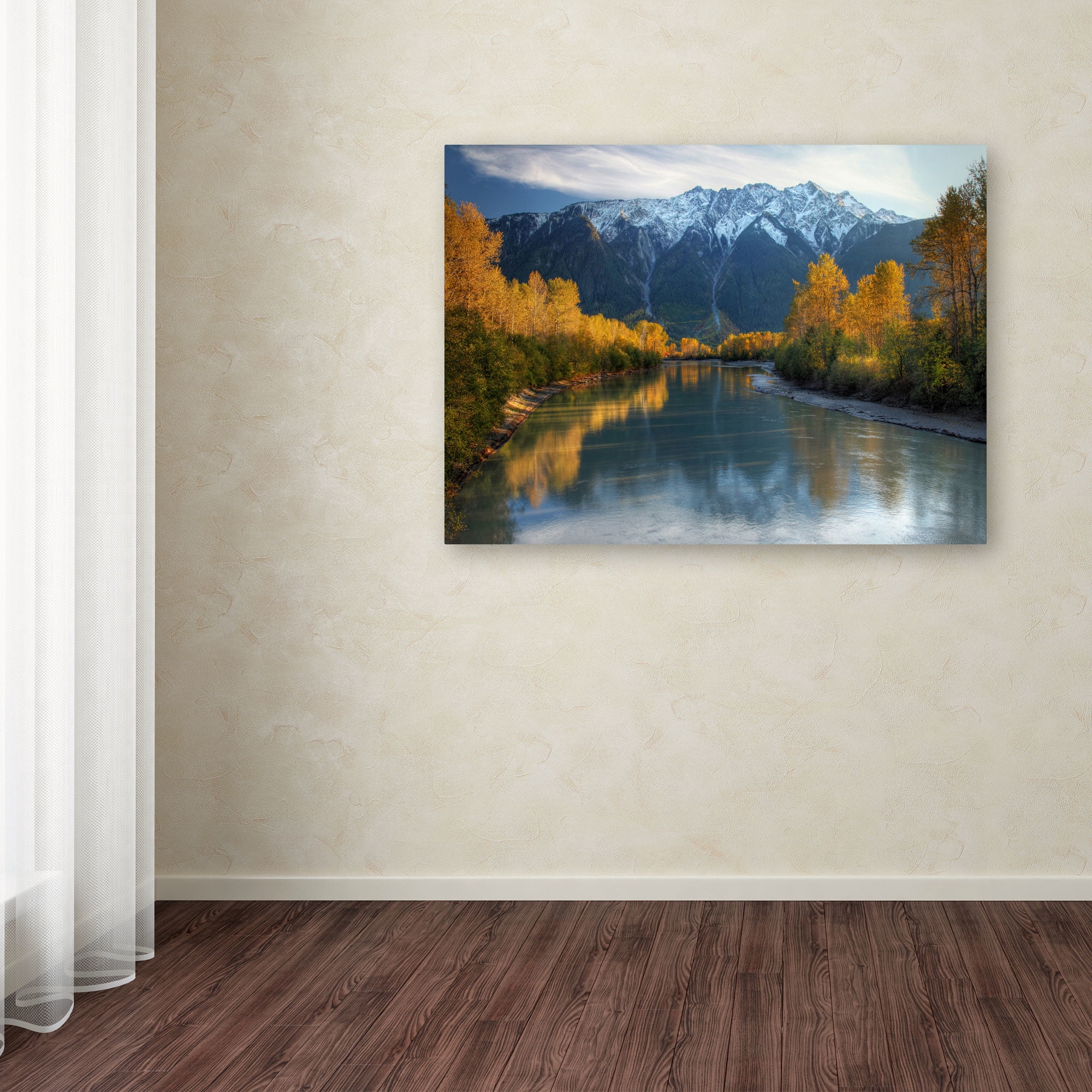 Trademark Fine Art "Autumn River" Canvas Art by Pierre Leclerc