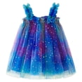 thumbnail image 1 of Zshosam Robes pour Bébé Fille Filles Robe à Paillettes Formelle Concours Scintillante Fête à Volants Bal Robe Maxi Taille 5T 6T,(Bleu 5-6 Ans), 1 of 8