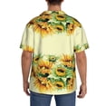 thumbnail image 5 of KLL Sunflowers Print Men's Shirt Short Sleeve Button Down Summer Cuba Beach Shirts- Large, 5 of 7