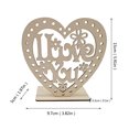 thumbnail image 6 of Dienrx Heart Shaped Wooden Valentine's Day Decoration, Rustic Party Supplies & Table Centerpiece for Wedding Anniversary Home Decor, 6 of 7