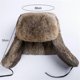 thumbnail image 5 of Gorro de piel de conejo, gorro de piel de invierno, grueso, cálido y resistente al frío, de algodón, para exteriores, gorro de piel de conejo con orejeras, gorro de nieve para hombre, gris, 5 of 5
