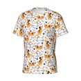 thumbnail image 5 of Vsdgher Cute Dog Print Men's Dry Fit Mesh Athletic Shirts Moisture Wicking Tennis T-Shirt Tops, 5 of 9