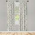 thumbnail image 2 of Ambesonne Rainbow Curtains, Flowers Cheetahs Leaves, Pair of 28"x84", Dark Orange and Almond Green, 2 of 4