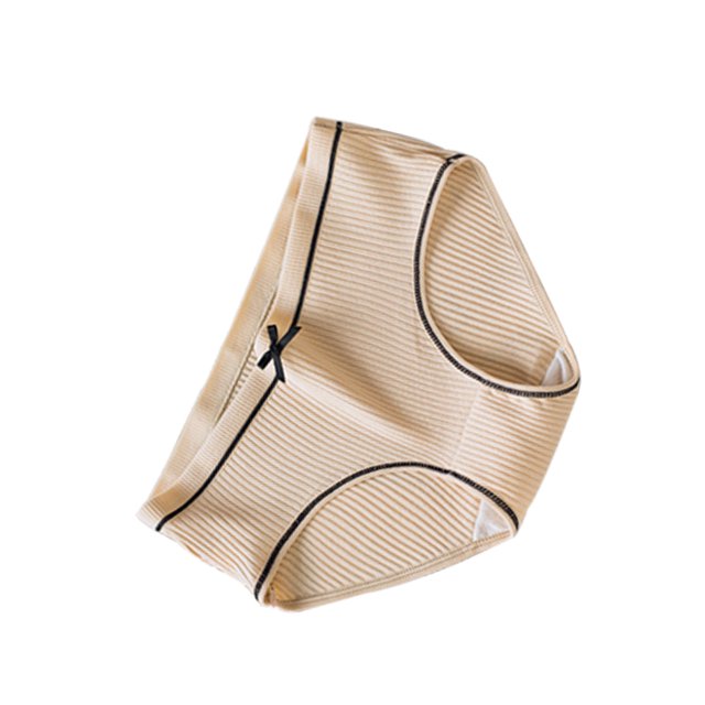 Qarigey Ropa interior elástica para mujer, calzoncillos de algodón para niña, bragas transpirables que absorben la humedad, ropa interior diaria Ropa interior albaricoque METRO Qarigey AP000432-30