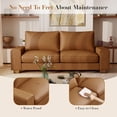 thumbnail image 6 of Poshby 71.25''W Faux Leather Loveseat 2 Seater Couch Sofa with Side Pockets for Living Room, Brown, 6 of 8