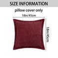 thumbnail image 5 of Unique Bargains 4 Pcs Solid Corduroy Throw Pillow Covers Wide Bordered Pillowcase Red 18" x 18", 5 of 6