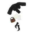 thumbnail image 2 of Conjunto de ropa para muñecas BJD 1/6, conjunto de muñeca con accesorios para niños, regalo de cumpleaños, escena, accesorio de fotografía, disfraz, negro, 2 of 8