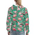 thumbnail image 7 of Wukai Tropical Flamingo Print Womens Hoodies Fleece Sweatshirts Long Sleeve Sweaters Pullover Fall Outfits Winter Clothes-Small, 7 of 7
