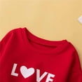 thumbnail image 4 of Sudadera Para Niños Pequeños Bebés Y Niñas Niños Día De San Valentín Estampado De Manga Larga Top Jersey Suéter Rojo Odeerbi LM103-7181, 4 of 9