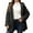 Black, variant on Women's Cozy Soft Hooded Jacket Full Zip Front Button Closure Long Sleeve Casual Lightweight Outerwear For Everyday Wear
