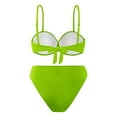 thumbnail image 6 of LEBONYARD Bathing Suits for Women High Waisted Bikini Sets,Women Solid Color Blackless Strap Bikini Swimsuit Green XL, 6 of 8