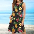 thumbnail image 2 of Staron Robes en Liquidation pour Femmes 2025 Décontractées Printemps Col Rond Ample Robe d'Été Printemps Vacances Plage Sans Manches Ligne A Imprimé Floral Boho Robes S, 2 of 7