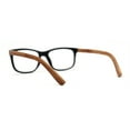 thumbnail image 4 of Mens Woodgrain Arm Rectangle Plastic Reading Glasses Matte Black +3.0, 4 of 4