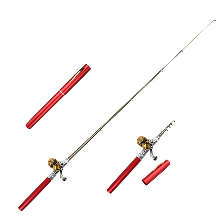 TSV Fishing Rod and Reel Combos Portable Pen, 36 inch Mini Telescopic Pocket Fishing Rod and Reel Combos Travel Fishing Rod Set for Ice Fly Fishing