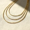 thumbnail image 6 of Tilo Jewelry Yellow Gold Plated Solid 925 Sterling Silver 2mm Diamond-Cut Cable Chain Necklace with Secure Lobster Lock | 18 Inch | Everyday Necklace for Women, Men, Unisex, 6 of 12