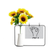 thumbnail image 1 of Gesto patron negro bien personalizado Tarjeta de bendición de jarrón de girasol artificial, 1 of 3