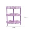 thumbnail image 2 of Masteelf Purple 3 Layer PP Plastic Storage Shelves Desk Stand Rack for Bathroom Home Use Triangle Shape, 2 of 8