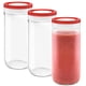 thumbnail image 1 of Botellas de vidrio para jugo Botellas de vidrio reutilizables de 16 oz con tapas para frascos de jugo con tapas herméticas de goma de plástico Mantiene batidos frescos Bebidas de frutas Botella de beb, 1 of 1