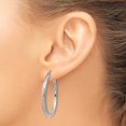 thumbnail image 3 of 14k White Gold 3mm Round Hoop Earrings, 3 of 8