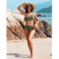 thumbnail image 4 of Conjunto de bikini AI'MAGE para mujer, cintura alta, Tummy Control S, color verde militar, 4 of 6
