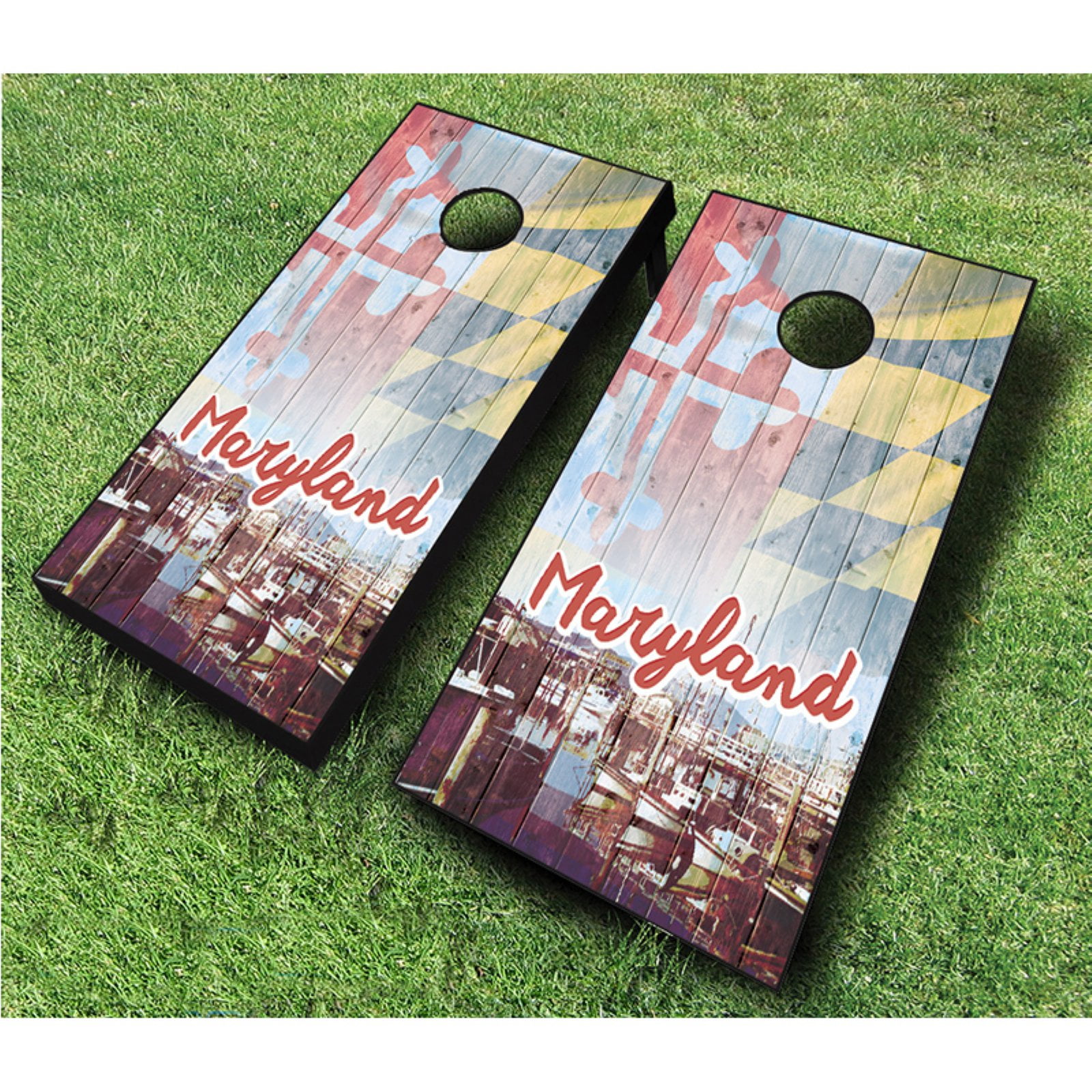 AJJ Cornhole Vintage Maryland Cornhole Set