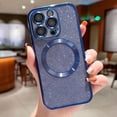 thumbnail image 2 of Compatible with IPhone 14 Pro Max Magnetic Case Glitter ,Compatible with MagSafe ,Camera Protector Luxury Plating Cute Bling Shiny Clear for Women Girls Cover Case for Iphone14promax (Dark blue), 2 of 13