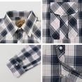 thumbnail image 3 of Coevals Club Men's Western Cowboy Long Sleeve Pearl Snap Plaid Work Shirts White Red Line 35 Large, 3 of 4