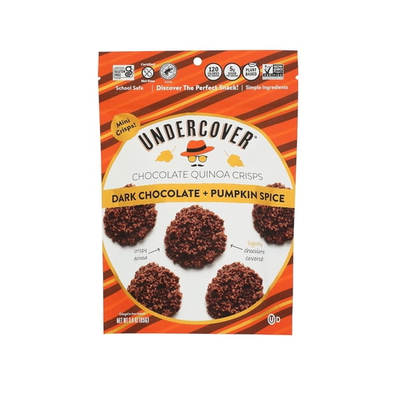 Undercover Dark Chocolate Pumpkin Spice Quinoa Crisps, 3oz Minis