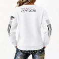 thumbnail image 4 of longantii Tops for Women 250 Anniversary Crewneck Tees Relaxed Fit Long Sleeve Stars and Stripes Clothing Independence Day Pullover White M, 4 of 4