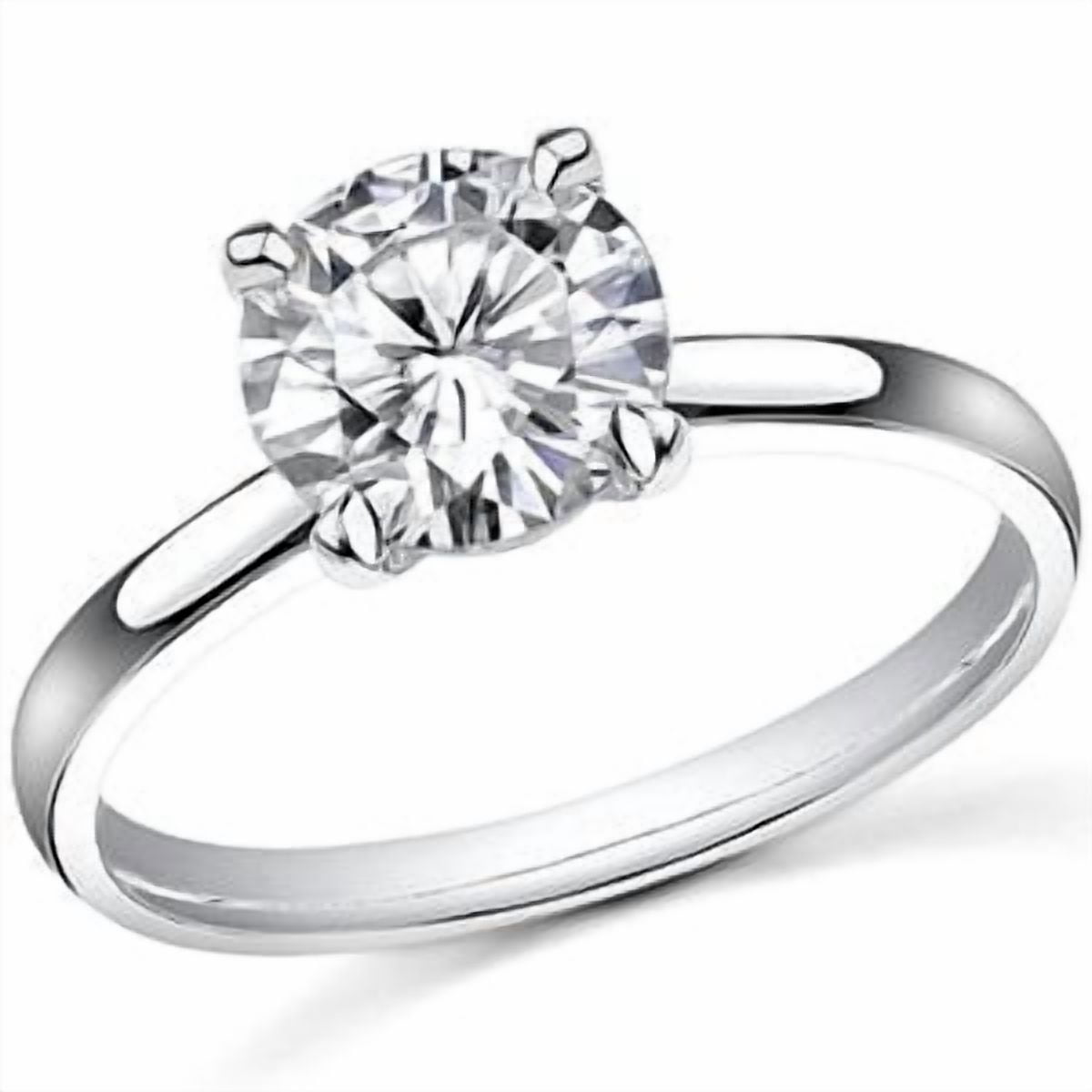 14K White Gold 1-5 Carat Lab Grown Solitaire Round 4 Prong Cut IGI Certified Diamond Engagement Ring (H-I Color VS2-SI1) 0.75 Carat Size 3.5