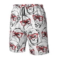 thumbnail image 4 of Fuzoiu Monkey Print Men's Beach Shorts,Men's Swim Trunks,Quick Dry Board Shorts with Pockets,Men's Bathing Suits for Surfing, Running, and Casual Wear-X-Large, 4 of 6