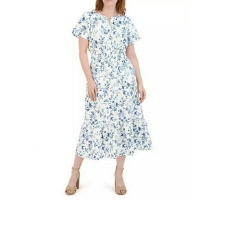 french connection mint green dress Abstract Green Printed Midi Dress main image 1