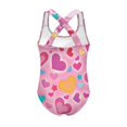 thumbnail image 5 of Uorisanigo Girls Bathing Suits Size 5-6 One Piece Polyester and Spandex Swim Suit Crossback Straps Outdoor Beach Swimwear, Cute Heart, 5 of 7