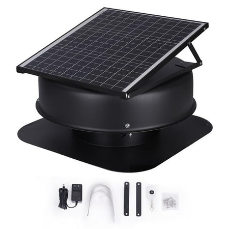 

22 in. Solar Attic Fan 40 W 1230 CFM Large Air Flow Solar Roof Vent Fan Weatherproof Wall Fan with 110V Smart Adapter