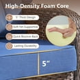 thumbnail image 4 of POCASSY Swivel Patio Chairs Set of 2, Wide Backrest Outdoor Swivel Glider Rocking Chairs with All Weather Brown Wicker with Comfort 5" Thick Cushion for Porch Balcony, Blue Cushion, 4 of 11