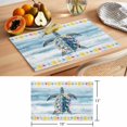 thumbnail image 6 of Summer Marine Life Placemats Set of 1, Nautical Sea Turtle Rustic Flowers Blue Wood Grain Non-Slip Place Mats Washable Table Mats for Kitchen Dining Table Decorations Indoor/Outdoor, 6 of 9