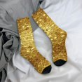 thumbnail image 7 of Women Crew Graphic Print Tube Socks Gold Coins Amazing Pattern Design Ladies Socks, 7 of 7